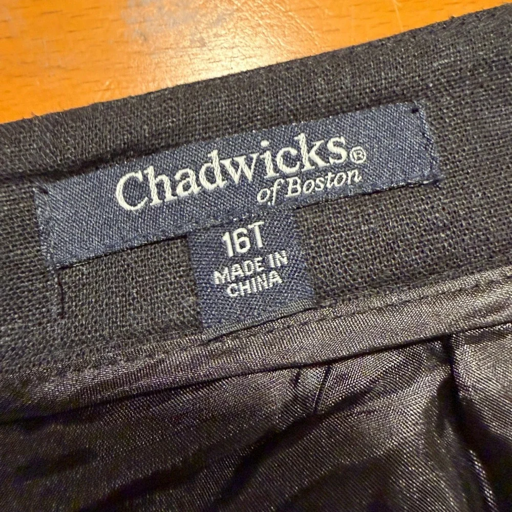 Chadwicks of Boston Black Linen Blend Pencil Skirt 16 Tall Lined Timeless Office - Picture 5 of 9